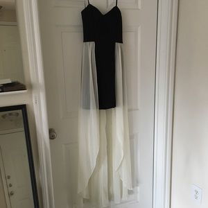 Black and off-white cocktail dress (strapless)